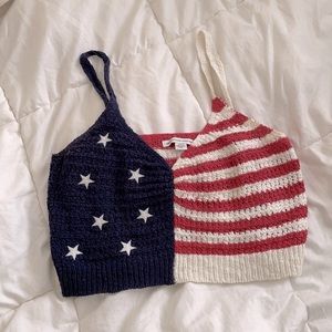 American Flag Crop Top
